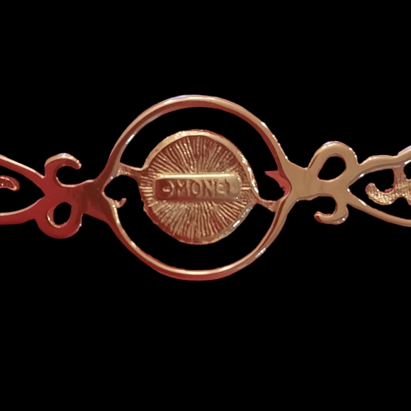 Vtg Monet Faux Pearl Bar Scroll Pin Brooch - Picture 3 of 3